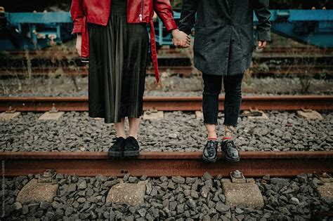 Beautiful Lesbian Couple Shoot On An Abandoned Railway By Stocksy Contributor THAIS RAMOS