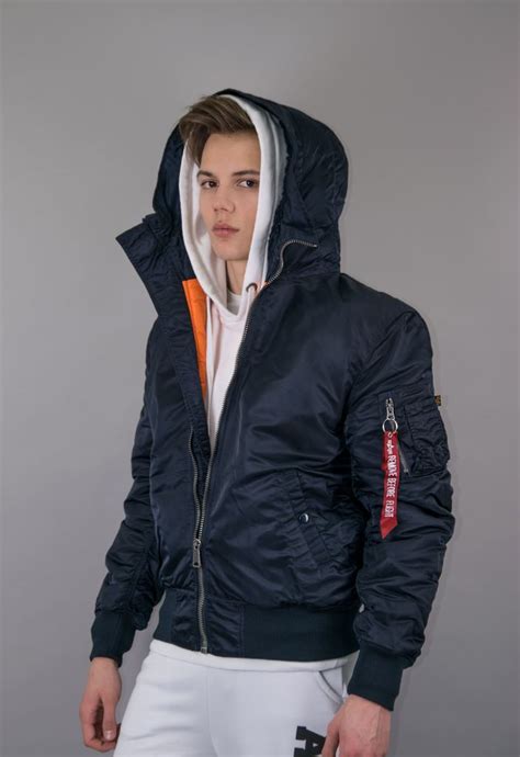 Куртка ALPHA INDUSTRIES HOODED MA-1 rep. blue, купить в Интернет ...