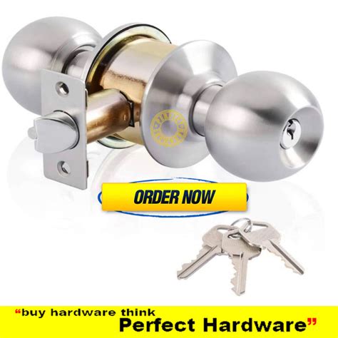 3871 Stainless Steel Cylindrical Door Lock Set For Home Bedroom Tombol