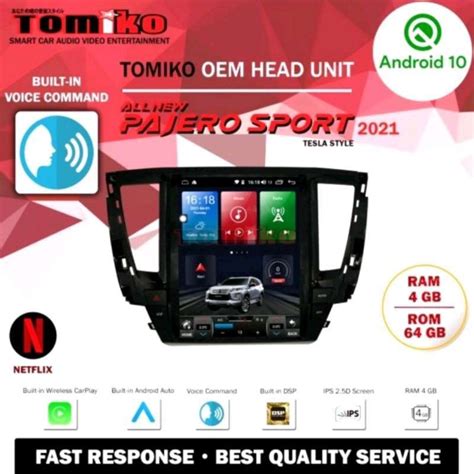 Jual Head Unit Android Tomiko OEM For New Pajero Sport 2021 Tesla Style