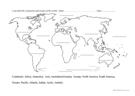 blank map   continents  oceans printable