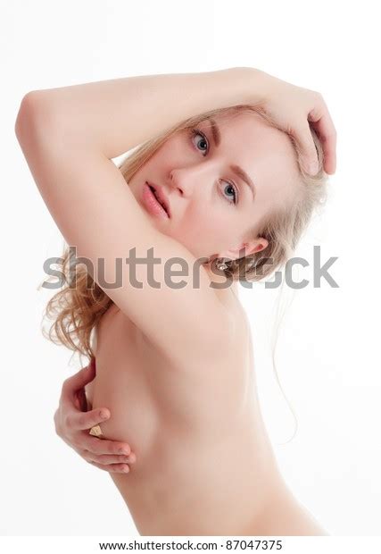 Portrait Naked Blonde On White Background Stock Photo Shutterstock