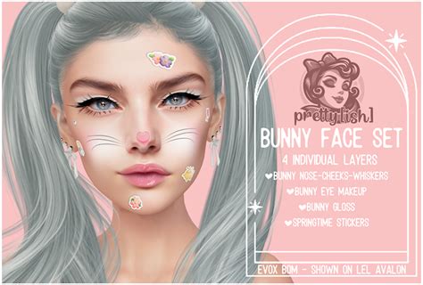 Second Life Marketplace Pretty Ish Bunny Face Makeup Set