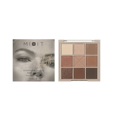 Палетка теней для век Mixit Nude Allure 9 оттенков 10г купить в интернет магазине Улыбка радуги
