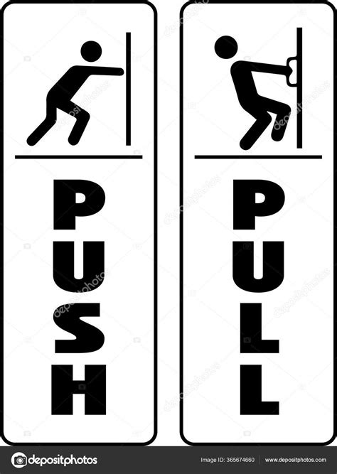 push pull door sign stock vector image  cmnaleengmailcom
