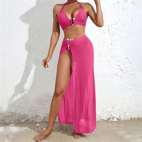 Qepwscx Swim Suits For Women New Fashion Comfortable Bikini Women S Sexy Plain Color