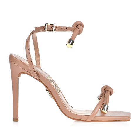 UZA Shoes Sandália Salto Alto New Couro Nude Coleção Outono Inverno 2022