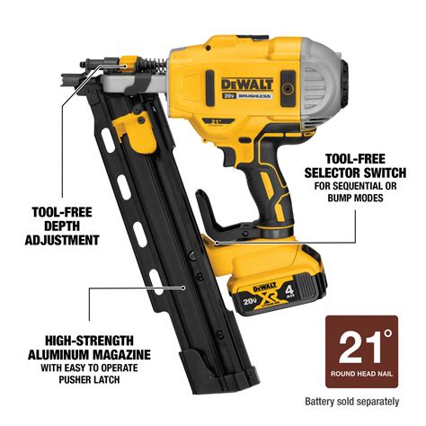 Dewalt Cordless Nail Gun 20v Dc 492t33dcn21plb Grainger