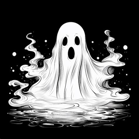 Apariciones De Terror Dibujadas A Mano Elegancia Artística Foto Premium