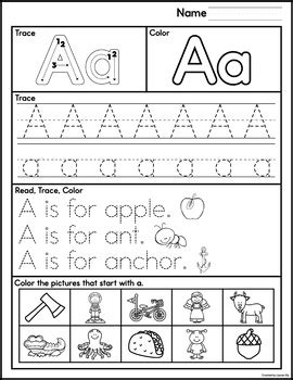 Alphabet Tracing Worksheets Letter Tracing And Letter Sounds By