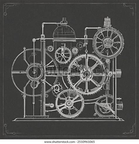 12 Vintage Steampunk Schematic Images Stock Photos 3d Objects
