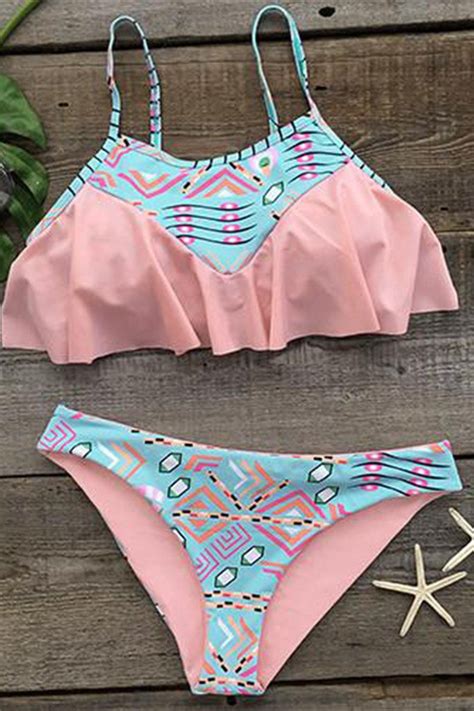 Nightfall Pink Falbala Bikini Set