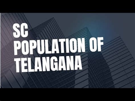 Sc Population Of Telangana Palapitta Online Academy Youtube