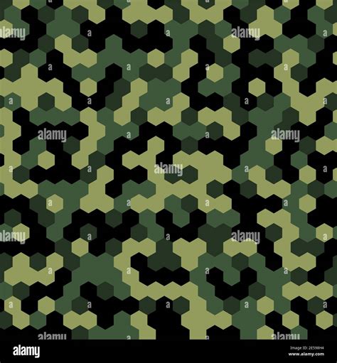 Hexagon Forest Camouflage Seamless Patterns Stock Vector Image And Art
