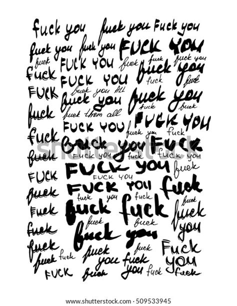 Vector Calligraphy Phrases Fuck You Concept Stock Vector Royalty Free Shutterstock