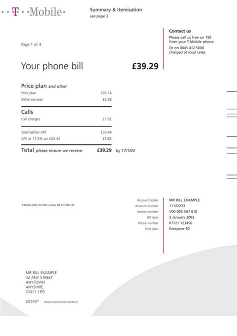 Mobile Phone Bill Pdf