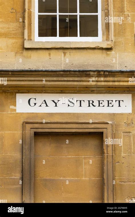 Cartello Con Il Nome Della Strada Gay Street Dipinto A Mano La Citt Romana Di Bath Somerset