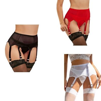 Garter Belt Waspie High Waisted Suspenders Sexy Lingerie Set Plus Size Uk Ebay
