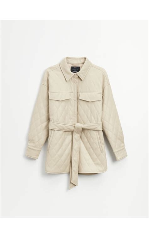 Jakna košulja sa podstavom na vezivanje nude boja nude HOUSE M X