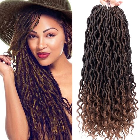 Karida Goddess Locs Crochet Hair 18 Inch 6 Packs Wavy Faux Locs T30 For Black Women Curly Ends