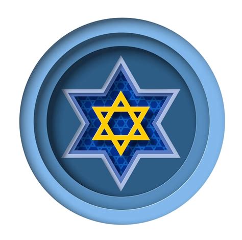 Premium Vector Judaism Religion David Star Symbol Papercut Vector