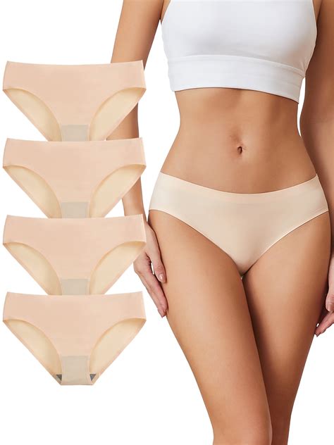 Buankoxy Women S Seamless Hipster Underwear No Show Panties Soft Stretch Bikini Underwears