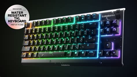 Игровая клавиатура SteelSeries Apex 3 TKL не пострадает, если на нее ...