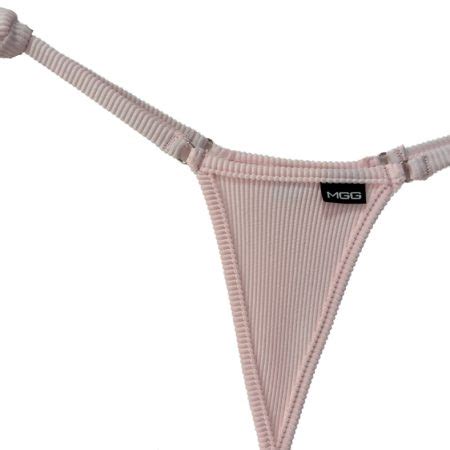 Barely Pink Tie Sides Bikini Bottom Micro Gigi