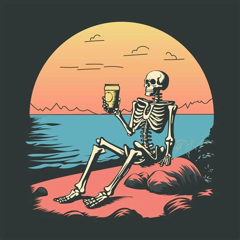 Skeleton Drinking A Coffee Vector Stock Illustration Design 28635271