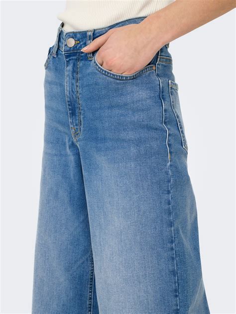 JDYFELINA-FINA Hohe Taille Weiter Beinschnitt Jeans | Mittelblau | ONLY®