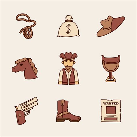 Wild Wild West Icons 7660127 Vector Art At Vecteezy
