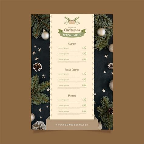 Free Vector Christmas Menu Template