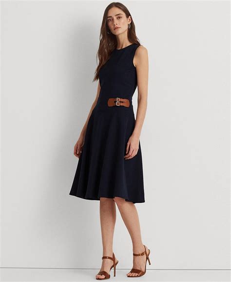 Lauren Ralph Lauren Buckle Trim Sleeveless Ponte Dress Macys