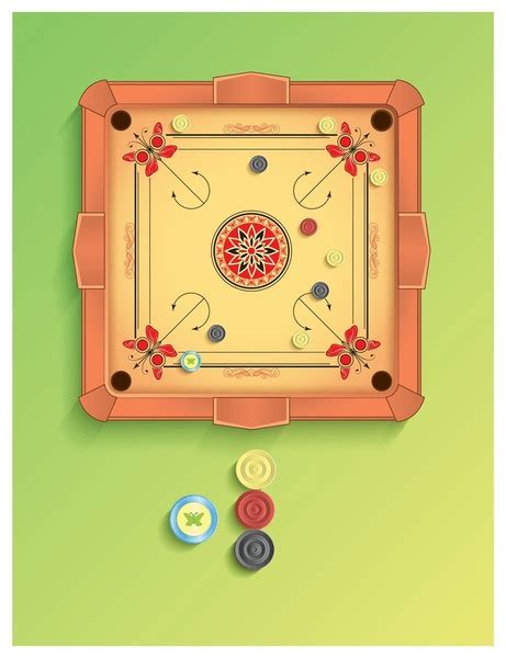 Carrom Top View Over Royalty Free Licensable Stock Illustrations