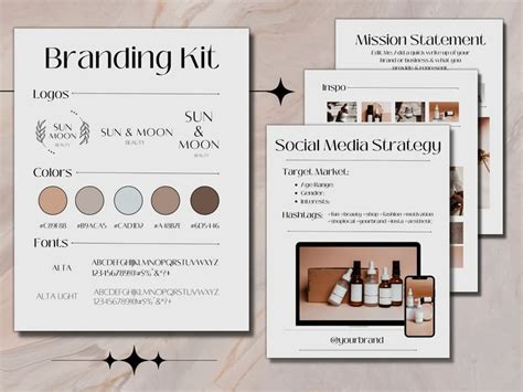 mini brand kit template branding style guide minimalist neutral