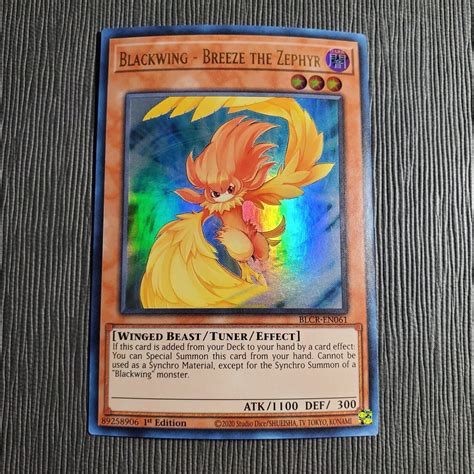 Yugioh Blackwing Breeze The Zephyr BLCR EN061 Ultra Rare 1st Edition