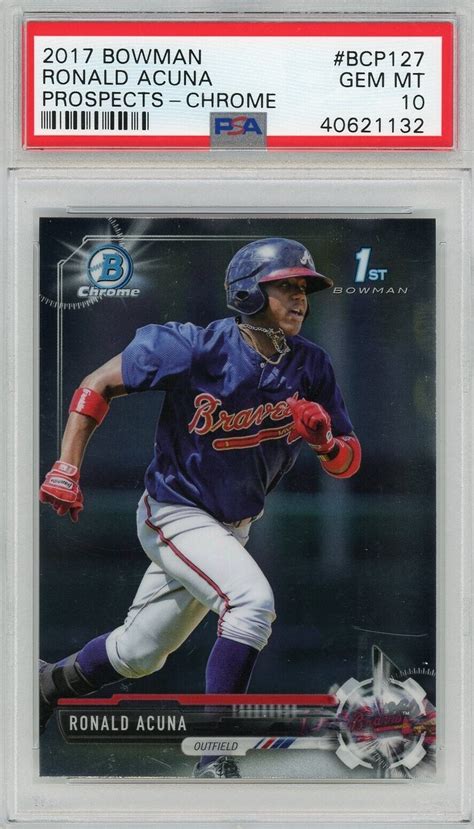 Psa Gem Mint Bowman Chrome Prospects Ronald Acuna Bcp Ebay