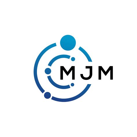MJM letter technology logo design on white background. MJM creative