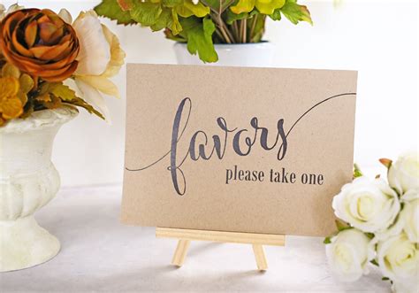 Favor Table Sign Wedding Favor Sign Party Favor Bridal