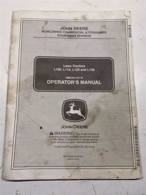 John Deere L L L L Lawn Tractor Owner Operator Manual