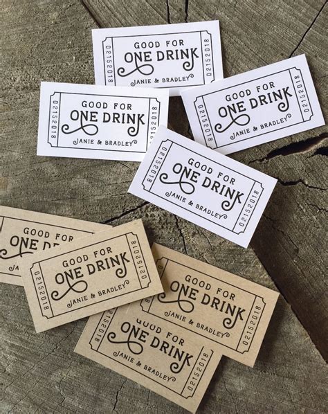 Wedding Drink Tickets Redeem for a Drink Coupon Party Bar - Etsy