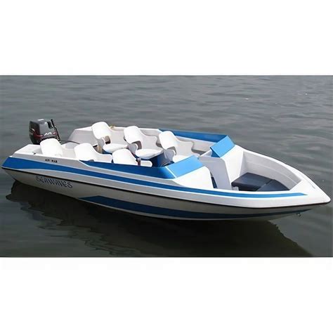 White And Blue Frp Speed Water Boat Seating Capacity 8 Seater Size