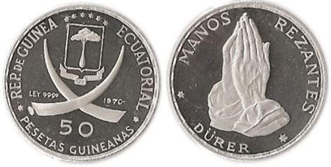 Pesetas Guineanas D Rer S Praying Hands Guinea Ecuatorial Numista