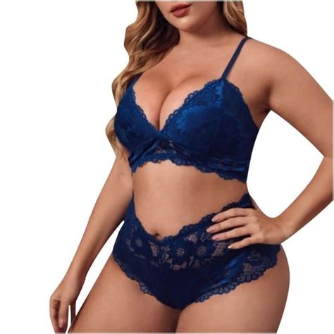 Grande Taille Sexy Femmes Lingerie Dentelle Perspective Tentation