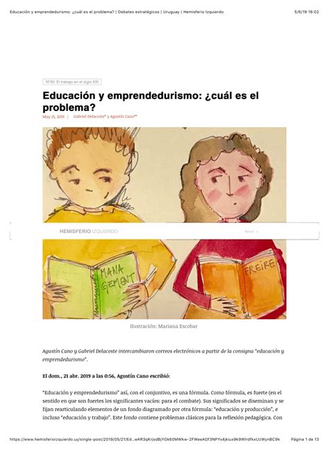 Pdf Educaci N Y Emprendedurismo Cu L Es El Problema