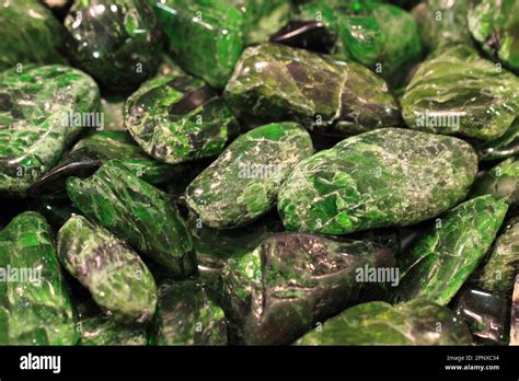 Chrome Diopside Gems As Natural Mineral Background Stock Photo Alamy