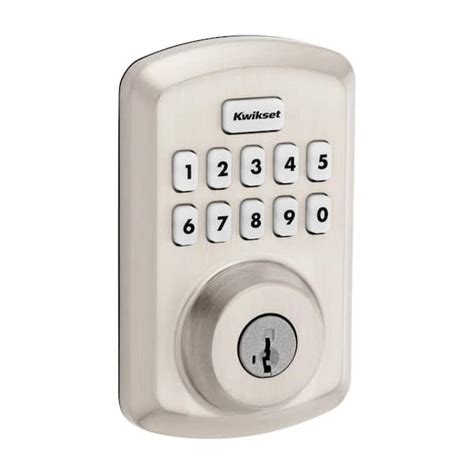 Kwikset Powerbolt 250 10 Button Keypad Satin Nickel Transitional Electronic Deadbolt Door Lock