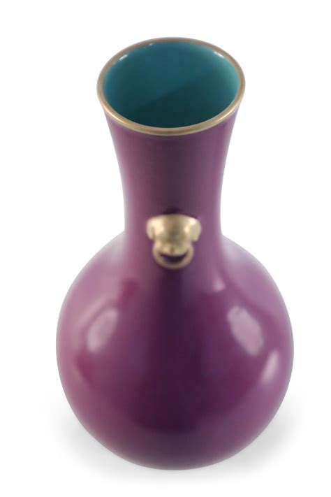 Chinese Purple Glazed Ceramic Pear Shaped Vase