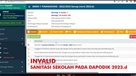 Mengatasi Invalid Sanitasi Pada Dapodik D Youtube