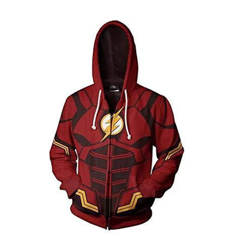 Superhero The Flash Hoodies 3d Long Sleeve Hooded Zipper Anime